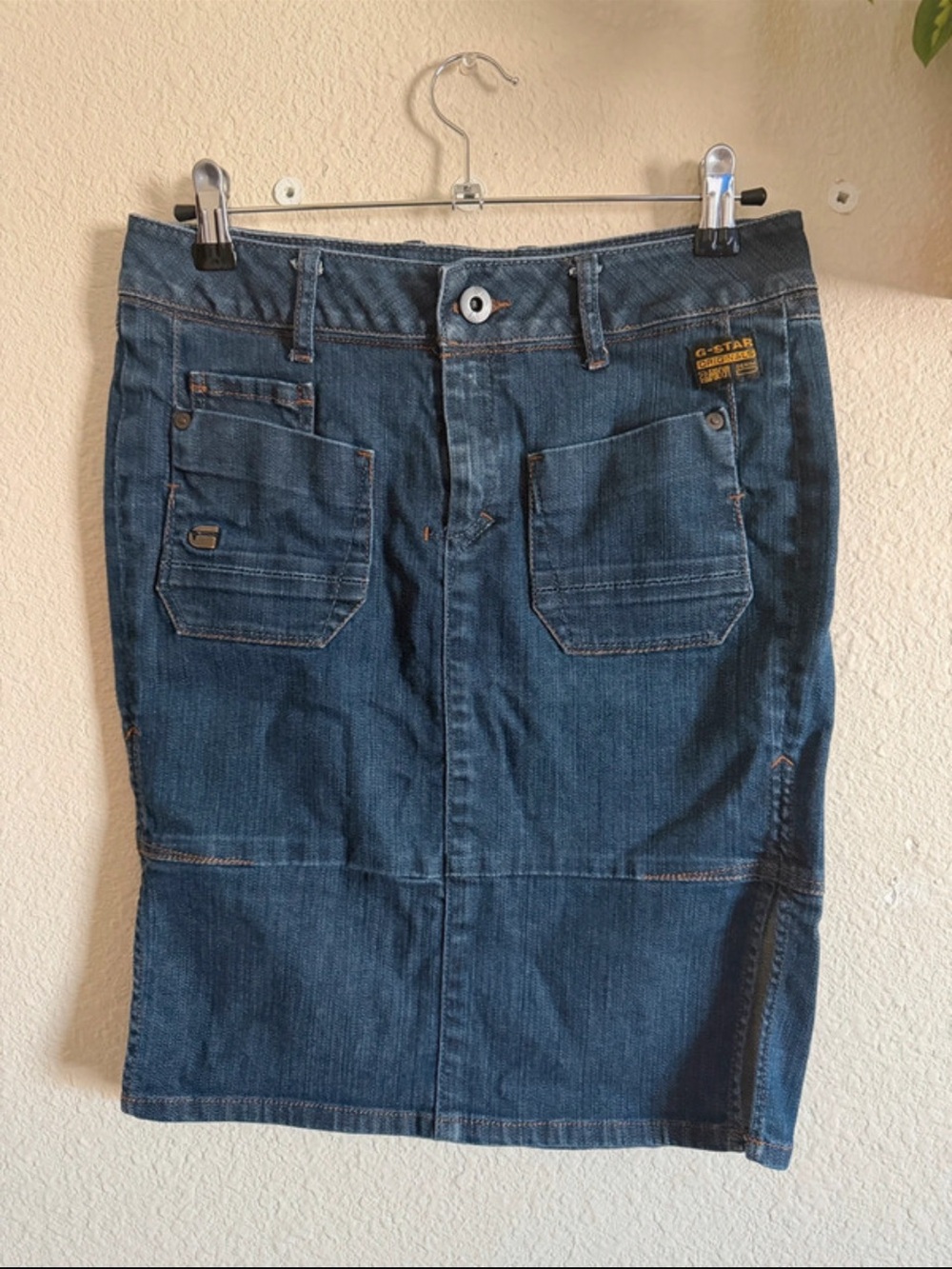G-Star Dark Blue Denim Skirt - Women's Casual Pencil Skirt y2k